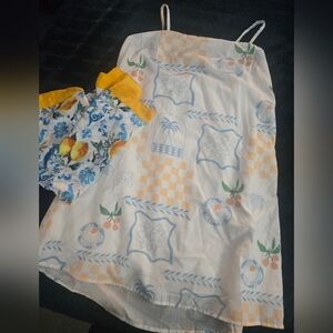 Floral Patterned Skirt with Yellow Accents